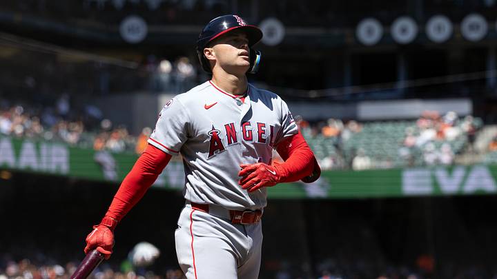Los Angeles Angels catcher Logan O'Hoppe. Los Angeles Angels catcher Logan O'Hoppe.