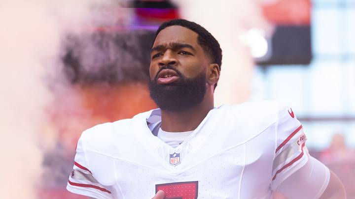 Dec 21, 2025; Glendale, Arizona, USA;  Arizona Cardinals quarterback Jacoby Brissett (7) against the Atlanta Falcons at State Farm Stadium. Mandatory Credit: Mark J. Rebilas-Imagn Images