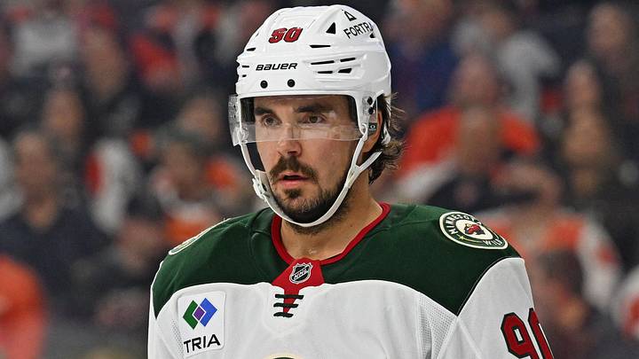 Oct 18, 2025; Philadelphia, Pennsylvania, USA; Minnesota Wild left wing Marcus Johansson (90) against the Philadelphia Flyers at Wells Fargo Center. Mandatory Credit: Eric Hartline-Imagn Images