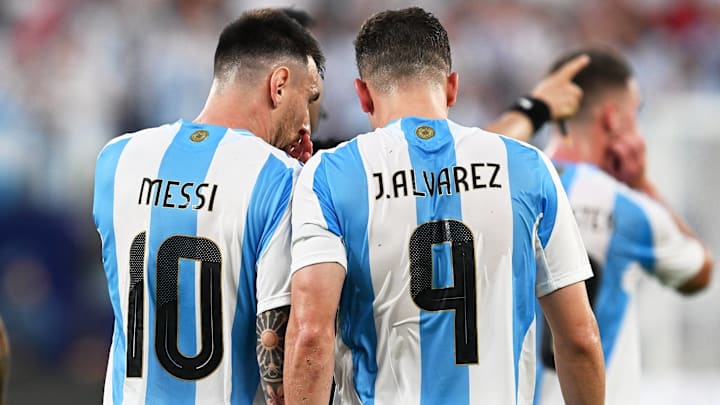 Argentina will rely on Julián Alvarez (right) without Lionel Messi (left) in the squad.