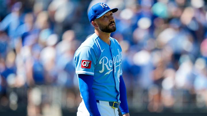 May 24, 2026; Kansas City, Missouri, USA; Kansas City Royals pitcher Lucas Erceg (60) reacts during the ninth inning against the Seattle Mariners at Kauffman Stadium. Mandatory Credit: Jay Biggerstaff-Imagn Images May 24, 2026; Kansas City, Missouri, USA; Kansas City Royals pitcher Lucas Erceg (60) reacts during the ninth inning against the Seattle Mariners at Kauffman Stadium. Mandatory Credit: Jay Biggerstaff-Imagn Images
