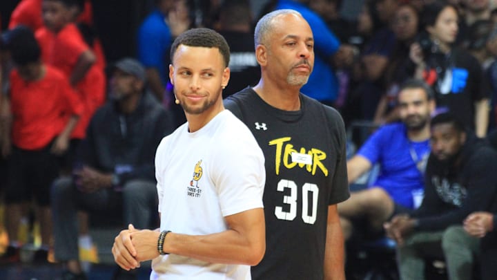 Stephen Curry y su padre "Dell", quien también fue un jugador de la NBA