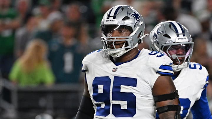 Sep 4, 2025; Philadelphia, Pennsylvania, USA; Dallas Cowboys defensive tackle Kenny Clark (95) against the Philadelphia Eagles at Lincoln Financial Field. Mandatory Credit: Eric Hartline-Imagn Images Sep 4, 2025; Philadelphia, Pennsylvania, USA; Dallas Cowboys defensive tackle Kenny Clark (95) against the Philadelphia Eagles at Lincoln Financial Field. Mandatory Credit: Eric Hartline-Imagn Images