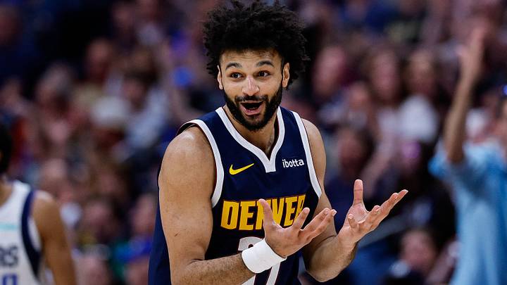 Mar 25, 2026; Denver, Colorado, USA; Denver Nuggets guard Jamal Murray (27) reacts after a play in the third quarter against the Dallas Mavericks at Ball Arena. Mandatory Credit: Isaiah J. Downing-Imagn Images