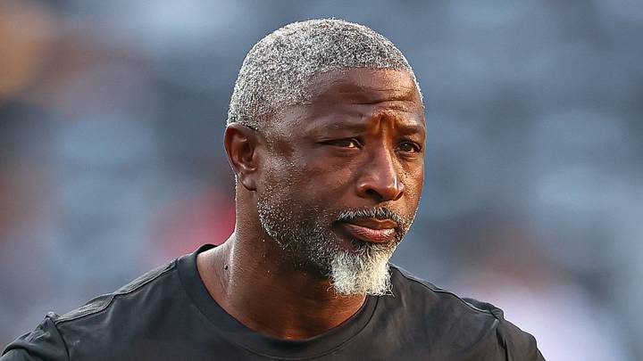 Aug 14, 2026; East Rutherford, New Jersey, USA; New York Jets head coach Aaron Glenn looks on before the game against the Tampa Bay Buccaneers at MetLife Stadium. Mandatory Credit: Vincent Carchietta-Imagn Images