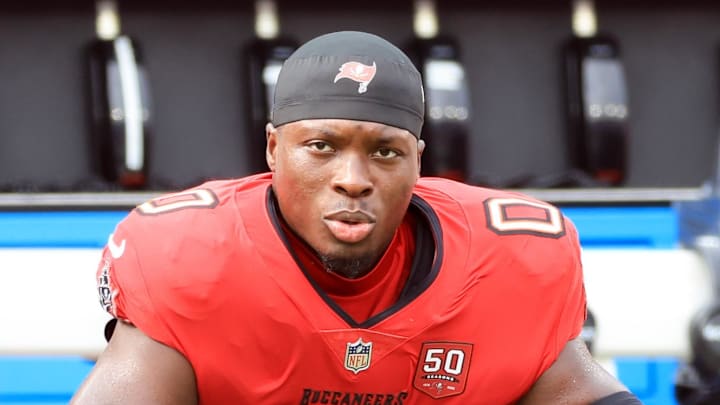 Tampa Bay Buccaneers linebacker Yaya Diaby (0) prior to the game against the New Orleans Saints