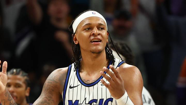 Feb 21, 2026; Phoenix, Arizona, USA; Orlando Magic forward Paolo Banchero (5) reacts against the Phoenix Suns in the second half at Mortgage Matchup Center. Mandatory Credit: Mark J. Rebilas-Imagn Images Feb 21, 2026; Phoenix, Arizona, USA; Orlando Magic forward Paolo Banchero (5) reacts against the Phoenix Suns in the second half at Mortgage Matchup Center. Mandatory Credit: Mark J. Rebilas-Imagn Images