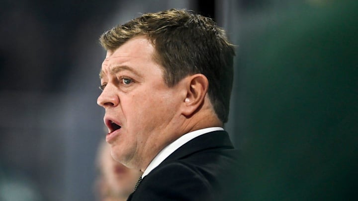Michigan State's head coach Adam Nightingale calls out to players during the second period in the game against Notre Dame on Friday, Dec. 8, 2023, at Munn Arena in East Lansing. Michigan State's head coach Adam Nightingale calls out to players during the second period in the game against Notre Dame on Friday, Dec. 8, 2023, at Munn Arena in East Lansing.