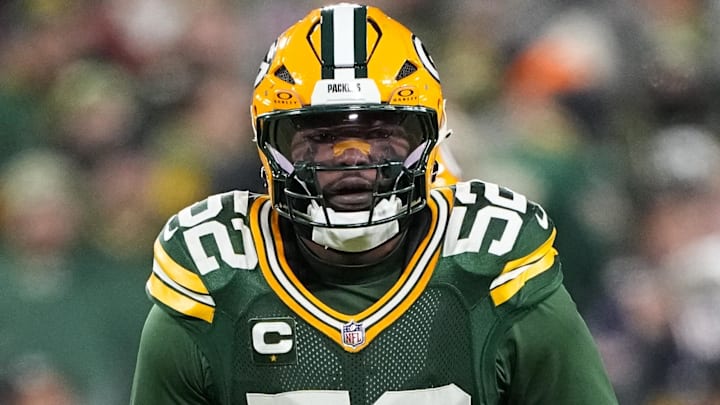 Dec 7, 2025; Green Bay, Wisconsin, USA; Green Bay Packers defensive lineman Rashan Gary (52) during the game against the Chicago Bears at Lambeau Field. Dec 7, 2025; Green Bay, Wisconsin, USA; Green Bay Packers defensive lineman Rashan Gary (52) during the game against the Chicago Bears at Lambeau Field.