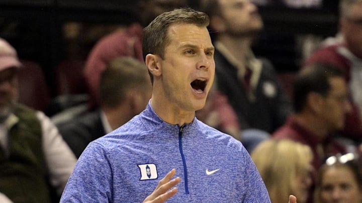  Duke Blue Devils head coach Jon Scheyer during the first half