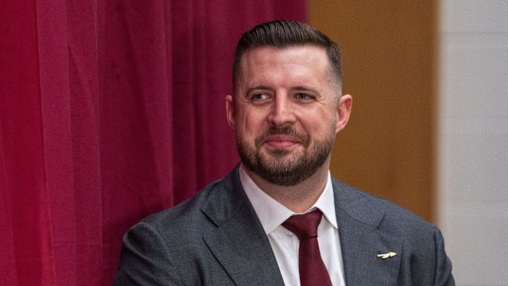 Florida State’s new head basketball coach Luke Loucks introduces himself, shares his beliefs and coaching style during a press conference Monday, March 10, 2025.