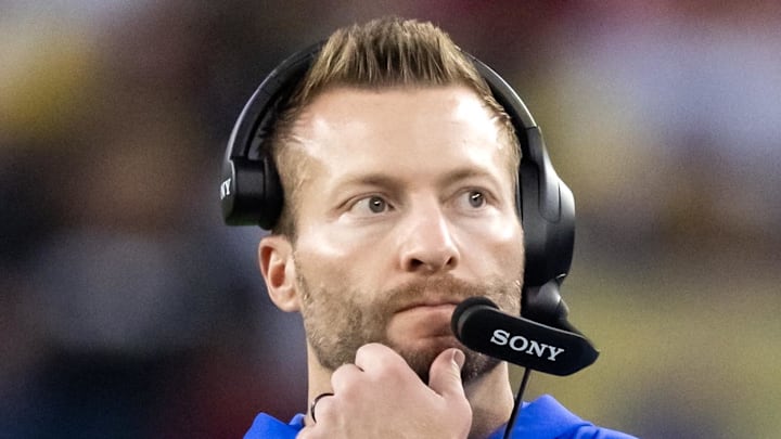 Dec 7, 2025; Glendale, Arizona, USA; Los Angeles Rams head coach Sean McVay against the Arizona Cardinals at State Farm Stadium. Mandatory Credit: Mark J. Rebilas-Imagn Images Dec 7, 2025; Glendale, Arizona, USA; Los Angeles Rams head coach Sean McVay against the Arizona Cardinals at State Farm Stadium. Mandatory Credit: Mark J. Rebilas-Imagn Images