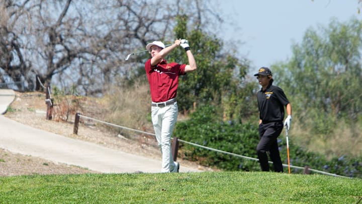 Oaks Christian's Max Emberson fired a school-record 63 at Los Robles Golf Course on April 10, 2025.