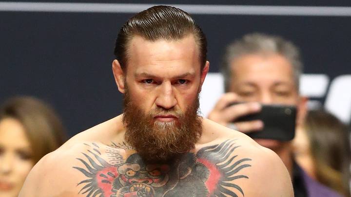 Jan 17, 2020; Las Vegas, Nevada, USA; Conor McGregor reacts during weigh ins for his fight against Donald Cerrone (not pictured) in UFC 246 at T-Mobile Arena. Mandatory Credit: Mark J. Rebilas-USA TODAY Sports Jan 17, 2020; Las Vegas, Nevada, USA; Conor McGregor reacts during weigh ins for his fight against Donald Cerrone (not pictured) in UFC 246 at T-Mobile Arena. Mandatory Credit: Mark J. Rebilas-USA TODAY Sports