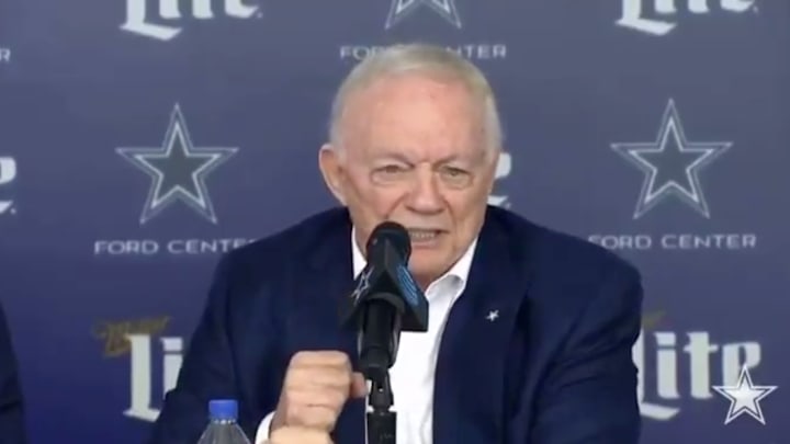 Dallas Cowboys' owner Jerry Jones during press conference on Jan. 27, 2025.