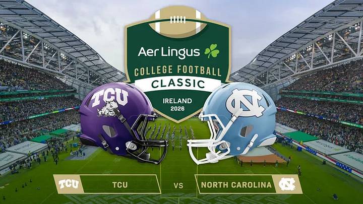 TCU and North Carolina face off in this year's Aer Lingus College Football Classic in Dublin, Ireland. TCU and North Carolina face off in this year's Aer Lingus College Football Classic in Dublin, Ireland.