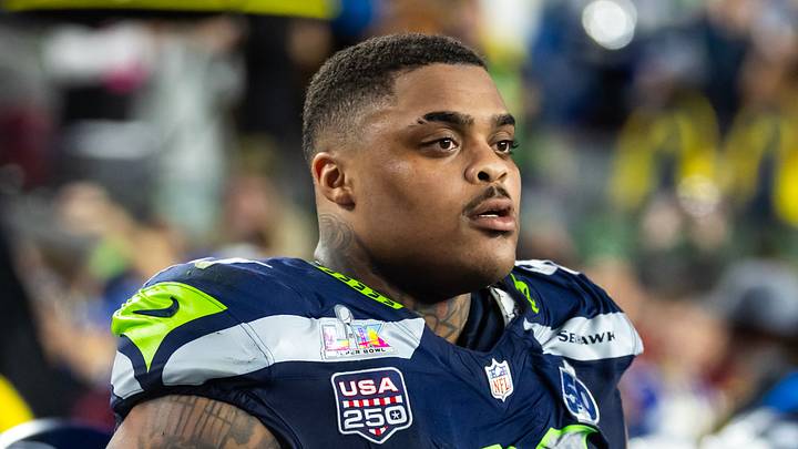 Seattle Seahawks defensive tackle Byron Murphy II (91) against the New England Patriots 