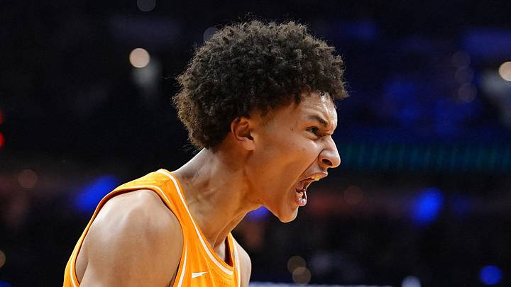 Tennessee Volunteers forward Nate Ament (10) reacts against the Virginia Cavaliers in the first half during a second round game of the men's 2026 NCAA Tournament at Xfinity Mobile Arena on March 22, 2026. Tennessee Volunteers forward Nate Ament (10) reacts against the Virginia Cavaliers in the first half during a second round game of the men's 2026 NCAA Tournament at Xfinity Mobile Arena on March 22, 2026.