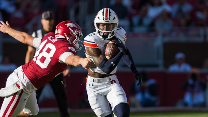 Auburn Tigers return man Keionte Scott could see his role in jeopardy against Arkansas. Auburn Tigers return man Keionte Scott could see his role in jeopardy against Arkansas.