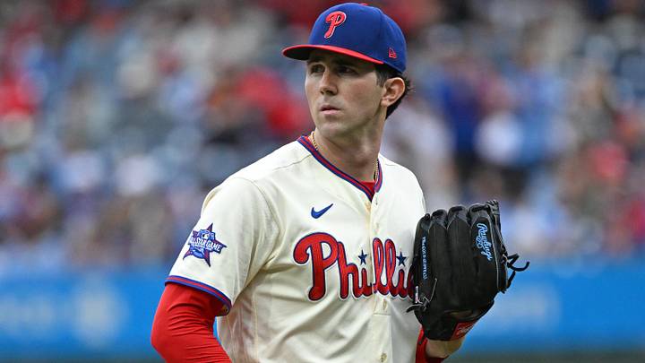 May 24, 2026; Philadelphia, Pennsylvania, USA; Philadelphia Phillies pitcher Andrew Painter (24) walks off the field against the Cleveland Guardians during the first inning at Citizens Bank Park. May 24, 2026; Philadelphia, Pennsylvania, USA; Philadelphia Phillies pitcher Andrew Painter (24) walks off the field against the Cleveland Guardians during the first inning at Citizens Bank Park.