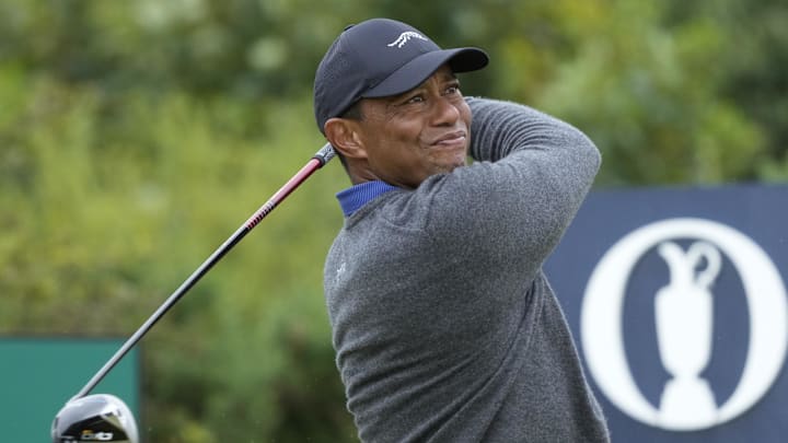 Tiger Woods was seen hitting golf balls for the first time since his Achilles injury in March. 