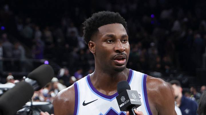 Oct 23, 2026; Salt Lake City, Utah, USA; Utah Jazz forward Jaren Jackson Jr. (20) speaks to the media as the player of the game against the New Orleans Pelicans at Delta Center. Mandatory Credit: Rob Gray-Imagn Images Oct 23, 2026; Salt Lake City, Utah, USA; Utah Jazz forward Jaren Jackson Jr. (20) speaks to the media as the player of the game against the New Orleans Pelicans at Delta Center. Mandatory Credit: Rob Gray-Imagn Images