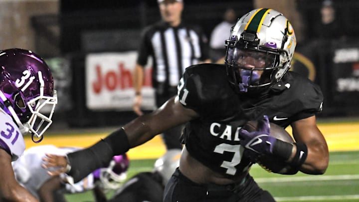 Calvary's James Simon moves the ball against Westgate Friday 09-29-23. Calvary's James Simon moves the ball against Westgate Friday 09-29-23.
