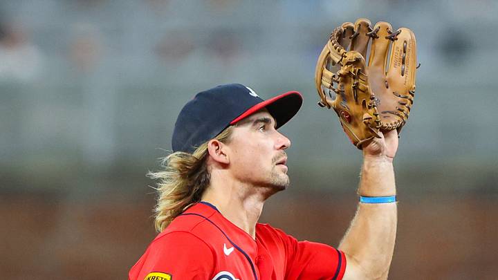 Aug 14, 2026; Cumberland, Georgia, USA; Atlanta Braves shortstop Jim Jarvis (74) catches the ball for an out against the Arizona Diamondbacks during the eighth inning at Truist Park. Mandatory Credit: Jordan Godfree-Imagn Images