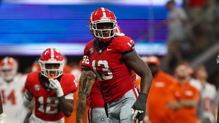 Georgia Bulldogs defensive lineman Mykel Williams (13).