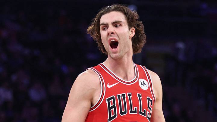 Apr 3, 2026; New York, New York, USA; Chicago Bulls guard Josh Giddey (3) reacts to a call in the third quarter against the New York Knicks at Madison Square Garden. Mandatory Credit: Wendell Cruz-Imagn Images Apr 3, 2026; New York, New York, USA; Chicago Bulls guard Josh Giddey (3) reacts to a call in the third quarter against the New York Knicks at Madison Square Garden. Mandatory Credit: Wendell Cruz-Imagn Images