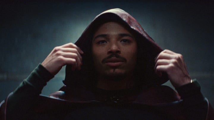 Parker Robbins/The Hood (Anthony Ramos) in Marvel Television's IRONHEART, exclusively on Disney+. Photo courtesy of Marvel. © 2025 MARVEL. All Rights Reserved.