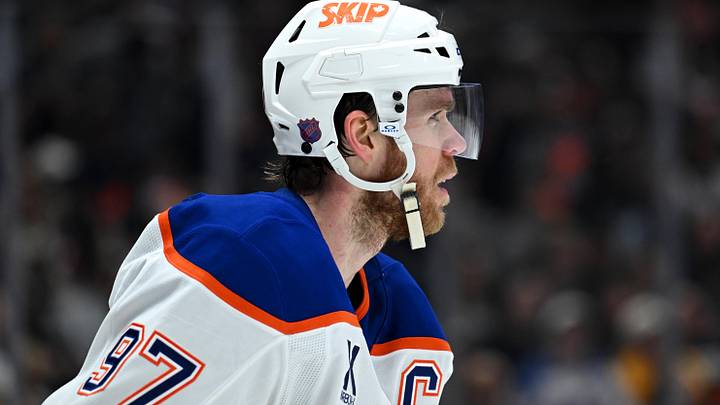 Apr 11, 2026; Los Angeles, California, USA; Edmonton Oilers center Connor McDavid (97) reacts against the Los Angeles Kings during the third period at Crypto.com Arena. Mandatory Credit: Griffin Hooper-Imagn Images Apr 11, 2026; Los Angeles, California, USA; Edmonton Oilers center Connor McDavid (97) reacts against the Los Angeles Kings during the third period at Crypto.com Arena. Mandatory Credit: Griffin Hooper-Imagn Images
