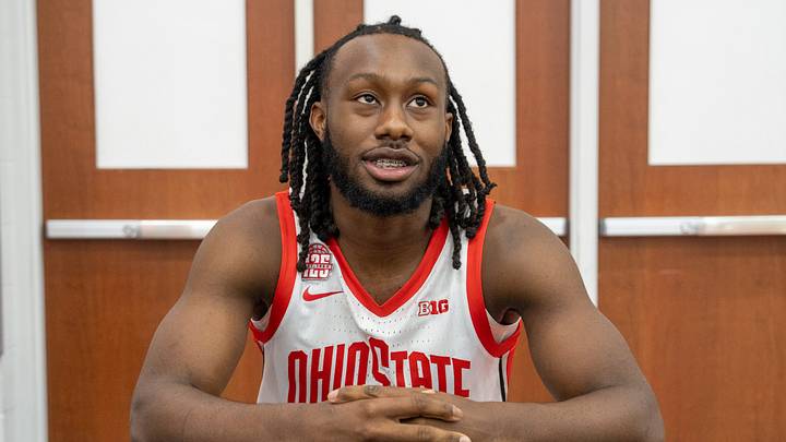 Sep 25, 2023; Columbus, OH, USA; Bruce Thornton talks about their upcoming season at the Schottensteim Center.