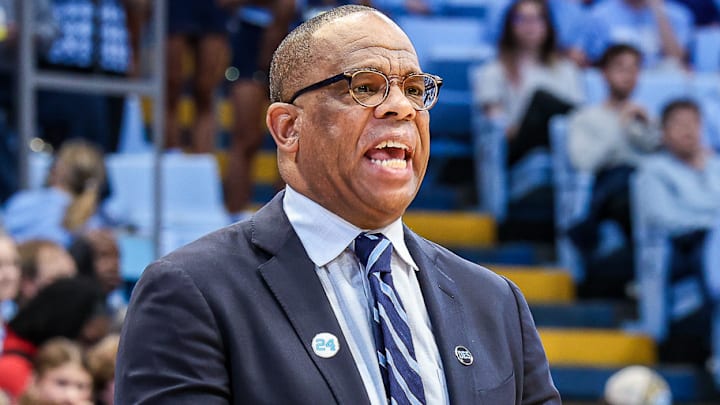 North Carolina head coach Hubert Davis during UNC's 95-53 win over Winston-Salem State in an exhibition game on Oct. 29, 2025