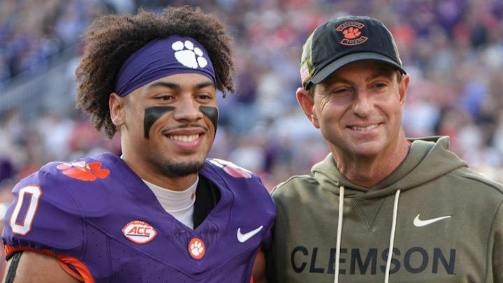 Clemson head coach Dabo Swinney and Washington Commanders wide receiver Antonio Williams