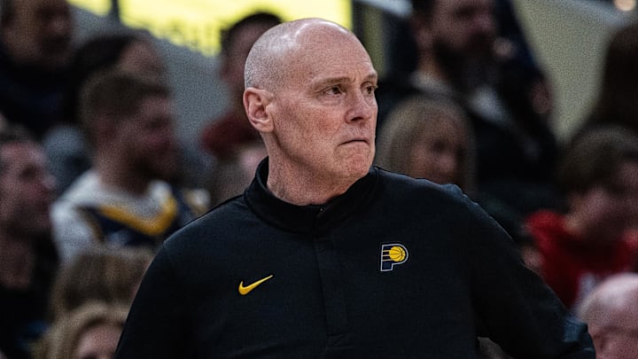 Indiana Pacers Head Coach Rick Carlisle in the first half against the Miami Heat at Gainbridge Fieldhouse.