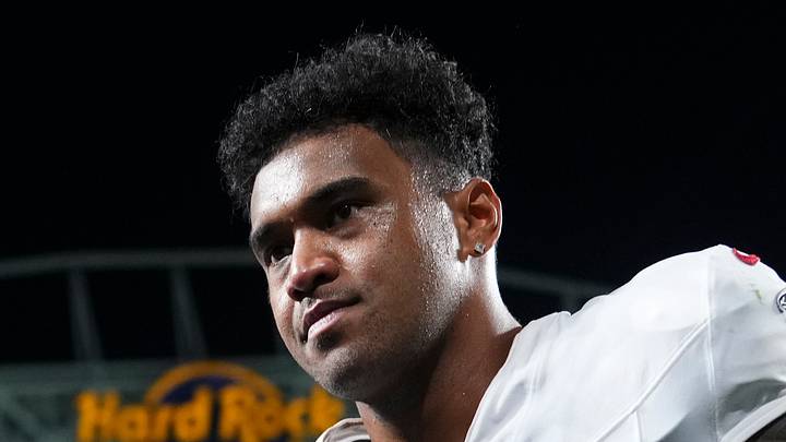 Aug 28, 2026; Miami Gardens, Florida, USA; Atlanta Falcons quarterback Tua Tagovailoa (1) leaves the field at the end of a pre season game against the Miami Dolphins at Hard Rock Stadium. Mandatory Credit: Rich Storry-Imagn Images Aug 28, 2026; Miami Gardens, Florida, USA; Atlanta Falcons quarterback Tua Tagovailoa (1) leaves the field at the end of a pre season game against the Miami Dolphins at Hard Rock Stadium. Mandatory Credit: Rich Storry-Imagn Images