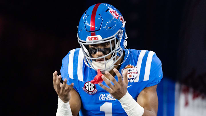 Mississippi Rebels wide receiver De'Zhaun Stribling Mississippi Rebels wide receiver De'Zhaun Stribling