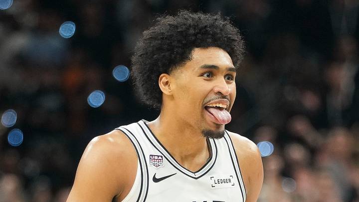 Jun 5, 2026; San Antonio, Texas, USA; San Antonio Spurs guard Dylan Harper (2) reacts in the fourth quarter during game two of the 2026 NBA Finals at Frost Bank Center. Mandatory Credit: Scott Wachter-Imagn Images Jun 5, 2026; San Antonio, Texas, USA; San Antonio Spurs guard Dylan Harper (2) reacts in the fourth quarter during game two of the 2026 NBA Finals at Frost Bank Center. Mandatory Credit: Scott Wachter-Imagn Images