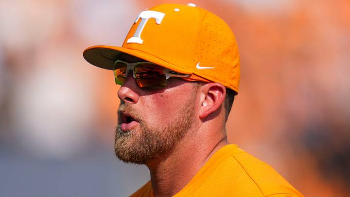 Tennessee baseball coach Josh Elander during a NCAA baseball game between Tennessee and Ole Miss at Lindsey Nelson Stadium on April 18, 2026. Tennessee baseball coach Josh Elander during a NCAA baseball game between Tennessee and Ole Miss at Lindsey Nelson Stadium on April 18, 2026.