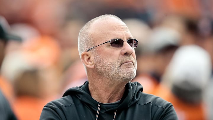 Nov 19, 2017; Denver, CO, USA; Cincinnati Bengals secondaries coach Kevin Coyle before the game against the Denver Broncos at Sports Authority Field at Mile High. Mandatory Credit: Isaiah J. Downing-Imagn Images Nov 19, 2017; Denver, CO, USA; Cincinnati Bengals secondaries coach Kevin Coyle before the game against the Denver Broncos at Sports Authority Field at Mile High. Mandatory Credit: Isaiah J. Downing-Imagn Images