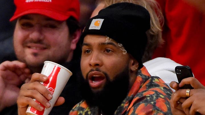 New York Giants wide receiver Odell Beckham, Jr attends the game
