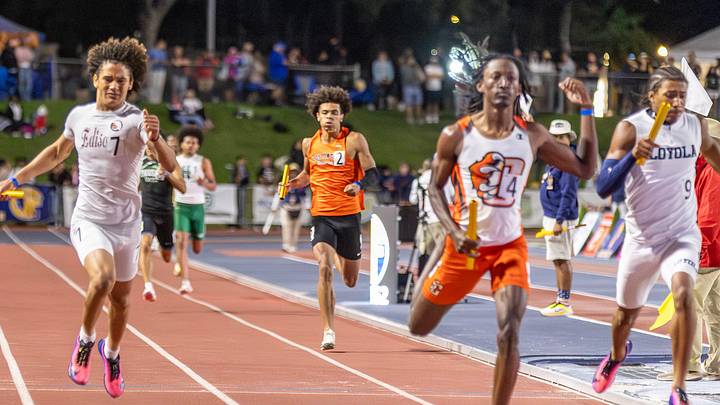 The boys 4X400 during the 2026 CIF State Championships at Buchanan High School in Clovis, Calif.