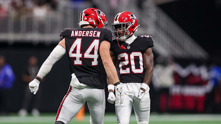 Troy Andersen (44) and Dee Alford (20) played pivotal roles in the Atlanta Falcons win over the New Orleans Saints.
