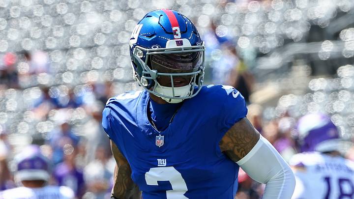 Aug 15, 2026; East Rutherford, New Jersey, USA; New York Giants wide receiver Odell Beckham Jr. (3) warms up before the game against the Minnesota Vikings at MetLife Stadium. Aug 15, 2026; East Rutherford, New Jersey, USA; New York Giants wide receiver Odell Beckham Jr. (3) warms up before the game against the Minnesota Vikings at MetLife Stadium.