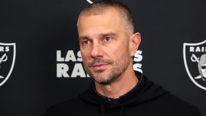 Feb 25, 2025; Indianapolis, IN, USA; Las Vegas Raiders general manager John Spytek on radio row during the NFL Scouting Combine at the Indiana Convention Center. Mandatory Credit: Kirby Lee-Imagn Images Feb 25, 2025; Indianapolis, IN, USA; Las Vegas Raiders general manager John Spytek on radio row during the NFL Scouting Combine at the Indiana Convention Center. Mandatory Credit: Kirby Lee-Imagn Images
