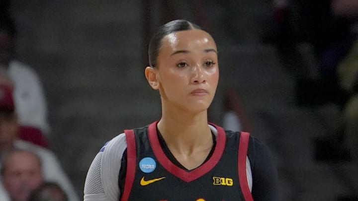 University of Southern California forward Jazzy Davidson (9) Monday, March 23, 2026, during the first quarter NCAA Women's Basketball Tournament at Colonial Life Arena in Columbia, South Carolina.