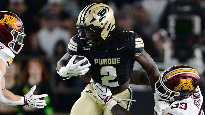 Purdue Boilermakers running back Fame Ijeboi (2) is tackled. Purdue Boilermakers running back Fame Ijeboi (2) is tackled.