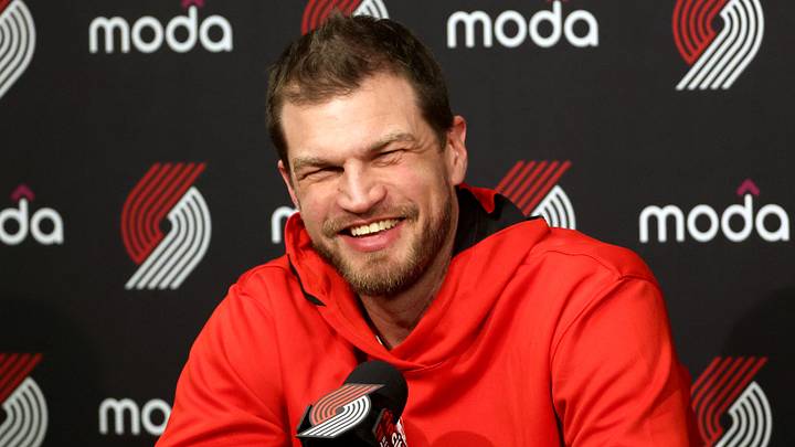 Feb 9, 2026; Portland, Oregon, USA; Portland Trail Blazers Interim Head Coach Tiago Splitter reacts during a press before the Traill Blazers play against Philadelphia 76ers at Moda Center. Mandatory Credit: Jaime Valdez-Imagn Images Feb 9, 2026; Portland, Oregon, USA; Portland Trail Blazers Interim Head Coach Tiago Splitter reacts during a press before the Traill Blazers play against Philadelphia 76ers at Moda Center. Mandatory Credit: Jaime Valdez-Imagn Images