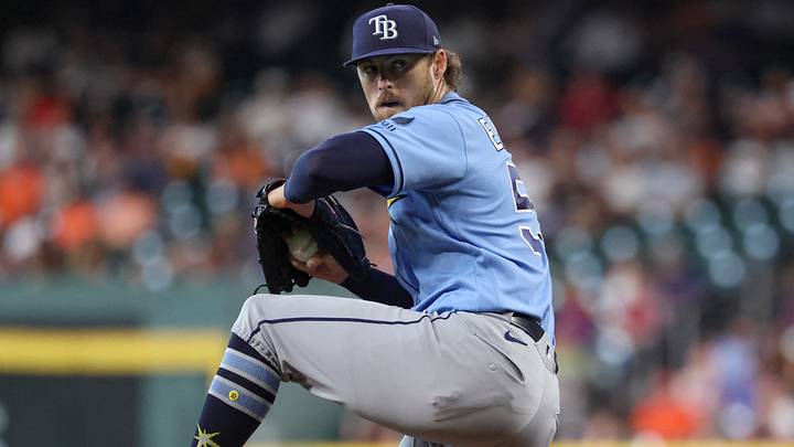 Jul 5, 2026; Houston, Texas, USA; Tampa Bay Rays starting pitcher Mason Englert (59) delivers a pitch during the second inning against the Houston Astros at Daikin Park. Mandatory Credit: Troy Taormina-Imagn Images Jul 5, 2026; Houston, Texas, USA; Tampa Bay Rays starting pitcher Mason Englert (59) delivers a pitch during the second inning against the Houston Astros at Daikin Park. Mandatory Credit: Troy Taormina-Imagn Images